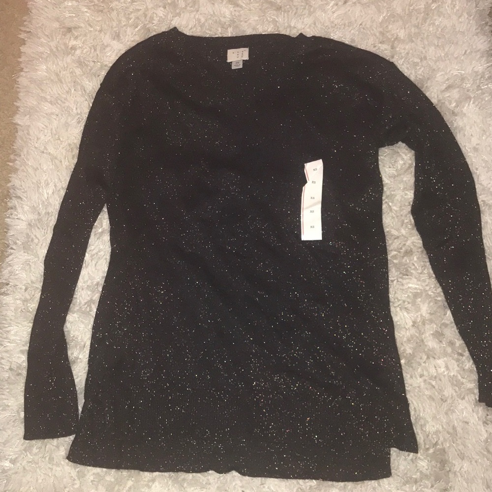 sparkle lightweight v neck sweater